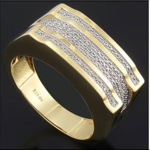 Men’s gold plated diamond ring.